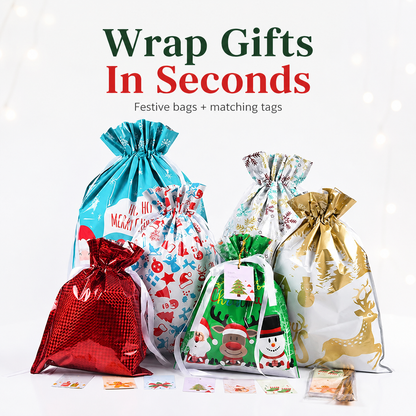 HolidayEase™ 50-Piece Gift & Tag Wrap Set